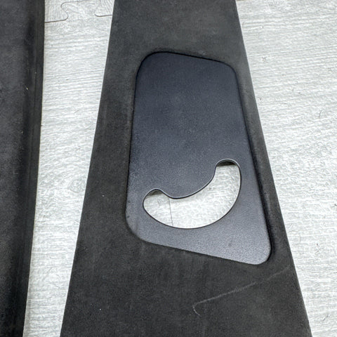 00-03 BMW E39 M5 B-Pillar Column Interior Upper Cover Pair Alcantara Black OEM