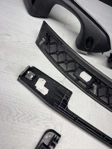 01-06 BMW E46 M3 Coupe Interior Armrests Trim Set Brushed Aluminum *Tab