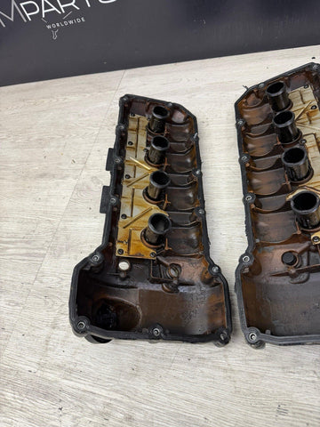 08-13 BMW E90 E92 E93 M3 S65 V8 Valve Covers Pair Paint Splatter 7838268 7838267