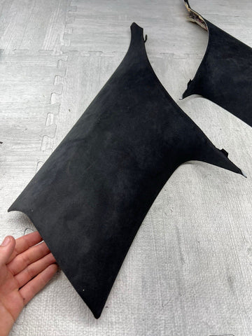 04-10 BMW E63 645 650 M6 Coupe Rear C Pillars Trims Covers Set Alcantara OEM