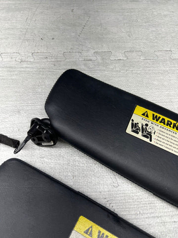 BMW E64 M6 Convertible OEM Sunvisors Sun Visors Black Leather Pair