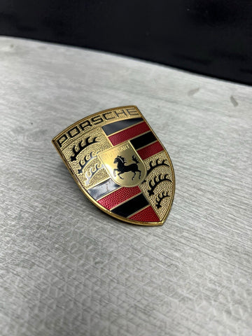 PORSCHE MACAN 991 CAYENNE PANAMERA FRONT HOOD EMBLEM LOGO OEM GENUINE