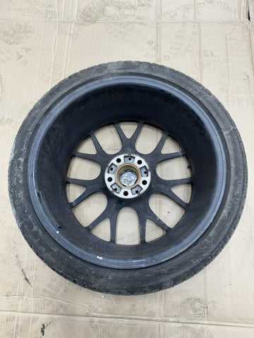 Authentic BBS CH104 19” Wheel Rim 19x8.5 ET32 Black / Chrome Lip + Tire + Cap