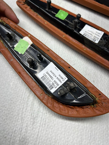 01-06 BMW E46 M3 Convertible Door Upper Arm Rest Armrest Pads Cinnamon