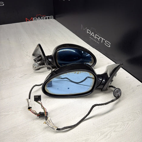 01-06 BMW E46 M3 Side View Door Mirrors Pair Carbon Black *Notes*
