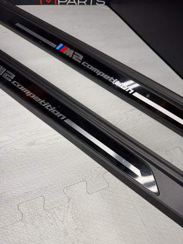 19-21 OEM BMW F87 M2 Competition Front Scuff Plates Door Sills Cover Trims Pair