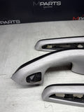01-06 BMW E46 M3 Brushed Aluminum/Black Door Trim Armrests Front Rear *Notes*