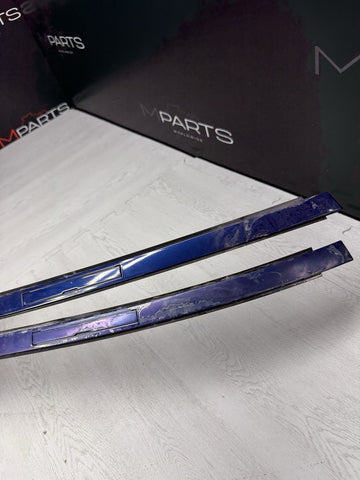 08-13 BMW E92 335 M3 Coupe Roof Rails Mouldings Pair 51138045379 Blue