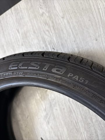 2021 Tire Kumho Ecsta PA51 225/40/19 225 40 19 93W A/S High Performance 8-9/32