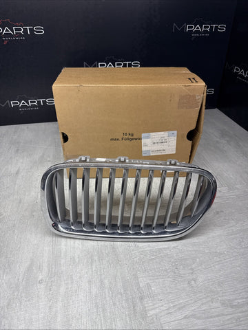 11-13 BMW F10 528 535 550i FRONT LEFT SIDE BUMPER CHROME GRILLE INSERT TRIM OEM