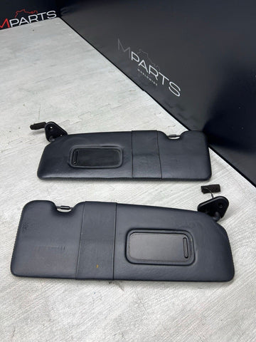 BMW E64 M6 Convertible OEM Sunvisors Sun Visors Black Leather Pair