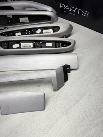 01-06 BMW E46 M3 Coupe Interior Armrests Trim Set Brushed Aluminum *Tab