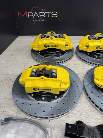 NEW 95-99 BMW E36 M3 BREMBO Big Brake Kit Yellow Calipers Rotors Set Plug Play