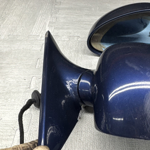 01-06 BMW E46 M3 Side View Door Mirrors Pair Mystic Blue *Notes*