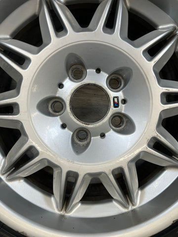 94-02 BMW E36 M3 Light Alloy Wheel Rim W/ Tire 17x7.5 ET41 Silver DS2 OEM