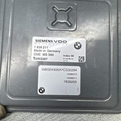2006-2010 BMW M5 E60 5.0L ECU ENGINE CONTROL MODULE DME MS S65 7838302