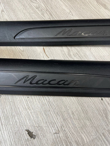 15-18 Porsche Macan Front Door Sills Scuff Plates Trims Covers Black