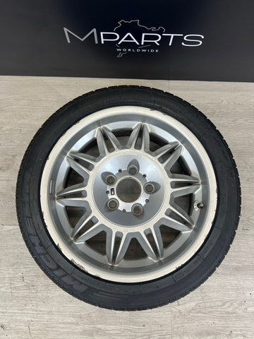 94-02 BMW E36 M3 Light Alloy Wheel Rim W/ Tire 17x7.5 ET41 Silver DS2 OEM
