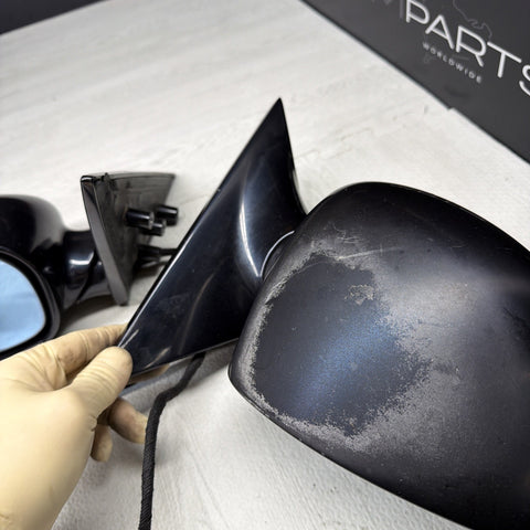 01-06 BMW E46 M3 Side View Door Mirrors Pair Carbon Black *Notes*