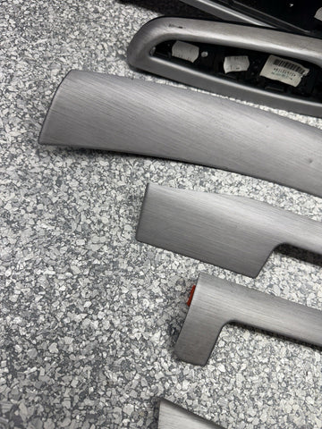 01-06 BMW E46 M3 Convertible Interior Armrests Trim Set Brushed Aluminum *1 Tab