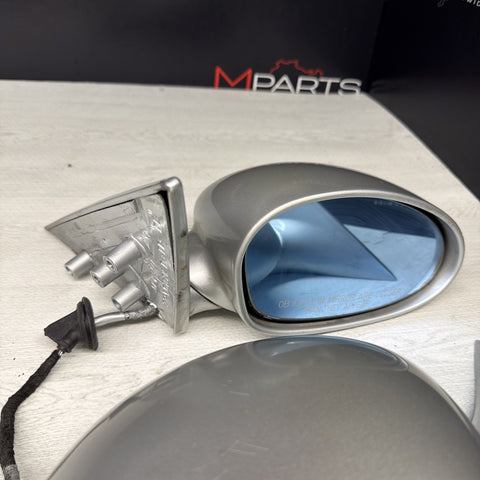 01-06 BMW E46 M3 Side View Door Mirrors Pair Titan Silver *Notes*