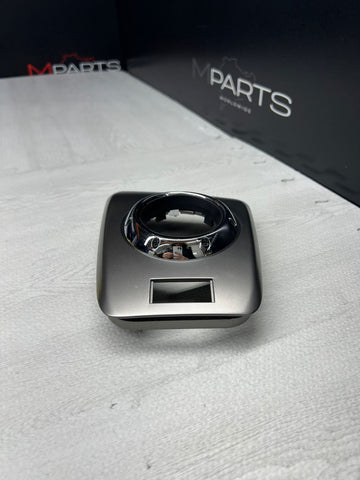 01-06 BMW E46 M3 Center Dome SMG Shift Plate Gloss Silver Painted OEM 7896461