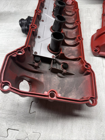 2008-2013 BMW E90 E92 E93 M3 S65 V8 Valve Covers Pair LH RH 7838268 7838267 Red