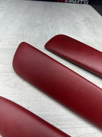 01-06 BMW E46 M3 Coupe Door Upper Arm Rest Armrest Pads Imola Red