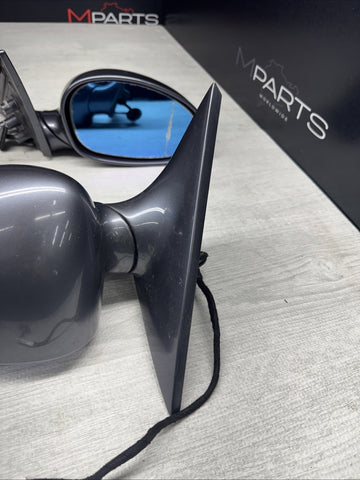 01-06 BMW E46 M3 Side View Door Mirrors Pair Steel Gray  *Notes*