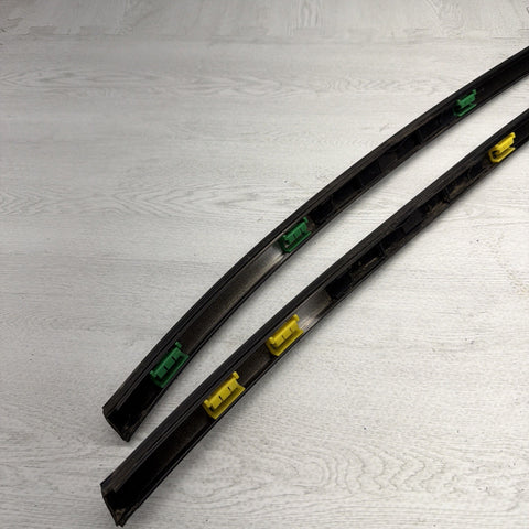 BMW E46 325 330 M3 Roof Rails Moldings Trims Pair Coupe OEM Jet Black