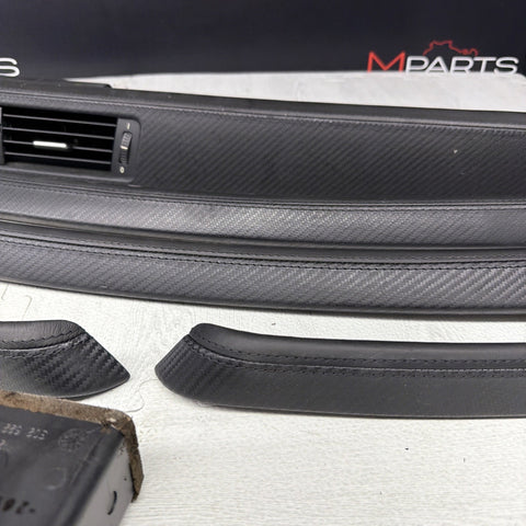 08-11 BMW E90 M3 Sedan Interior Dashboard Door Leather Carbon Fiber Trim Set OEM