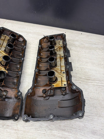 08-13 BMW E90 E92 E93 M3 S65 V8 Valve Covers Pair Paint Splatter 7838268 7838267