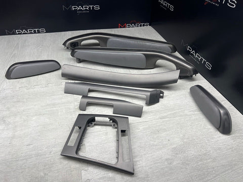 01-06 BMW E46 M3 Convertible Interior Armrests Trim Set Titan Shadow Grey + Pads
