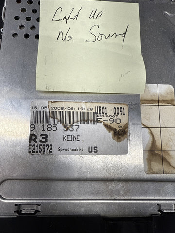 06-08 BMW E90 328i 335i M3 Radio Stereo Receiver 9185537 *Lights Up No Sound*