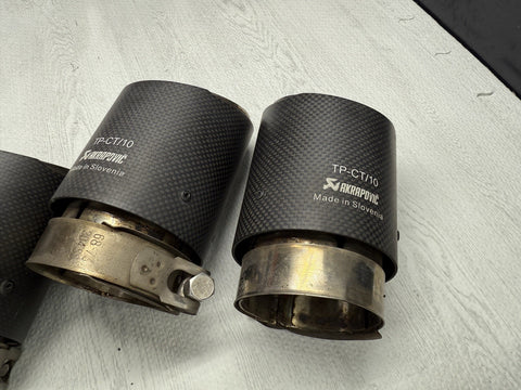 15-20 BMW F80 F82 F83 F87 M2 M3 M4 Carbon Fiber Exhaust Tips Akrapovic