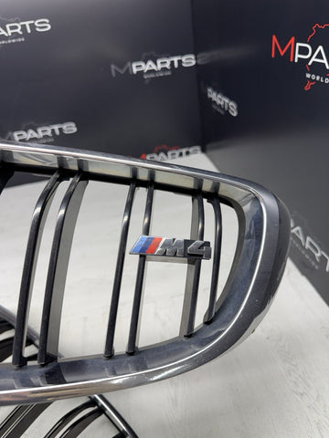 2015-2020 BMW F80 M3 F82 F83 M4 Front Bumper Kidney Chrome Grilles Grills OEM