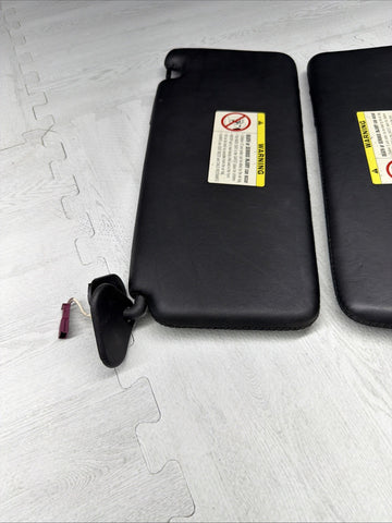 1999-2003 BMW M5 E39 Sun Visor Black Nappa Leather Stitched Left & Right SET