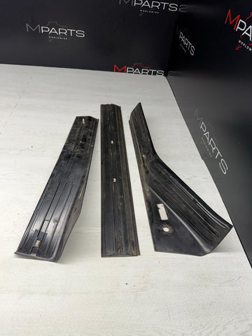 95-99 OEM BMW E36 M3 Sedan Door Sills Plates Covers Black *Missing 1 Front
