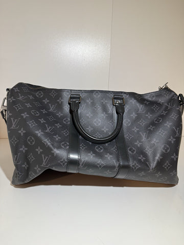 LV Louis Vuitton Keepall Bandoulière 50 Monogram Eclipse Bag