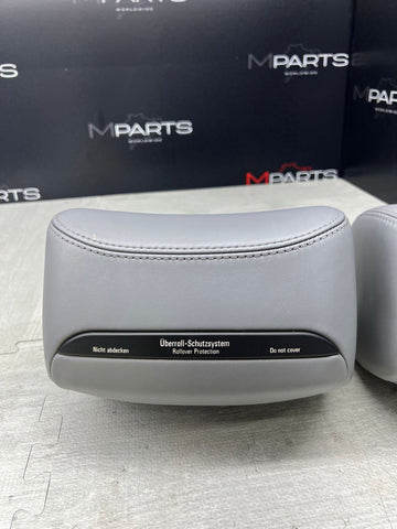 2001-2006 BMW E46 M3 Convertible Grey Rear Headrests Head Rests Pair OEM *Notes*