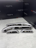 01-06 BMW E46 M3 Brushed Aluminum/Black Door Trim Armrests Front Rear *Notes*