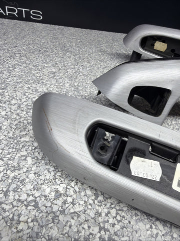 01-06 BMW E46 M3 Brushed Aluminum/Black Door Trim Armrests Front Rear Coupe