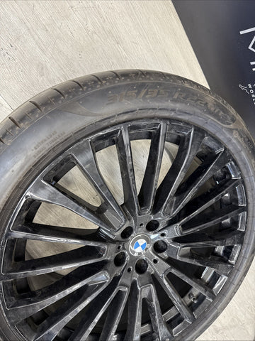 BMW 19-24 G07 X7 20x10.5 22” Rear Rim Wheel OEM 6885463 Gloss Black
