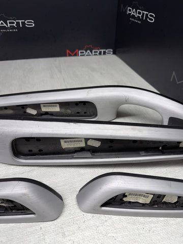 01-06 BMW E46 M3 Brushed Aluminum/Black Door Trim Armrests Front Rear *Notes*