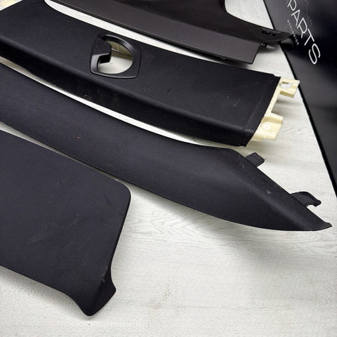 BMW E90 M3 08-11 SEDAN ABC BLACK PILLAR INTERIOR TRIM PANEL SET OEM