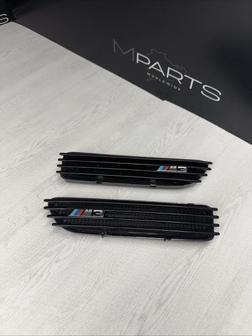01-06 BMW E46 M3 Left Right Fender Vent Grilles Grills Trims Gloss Black