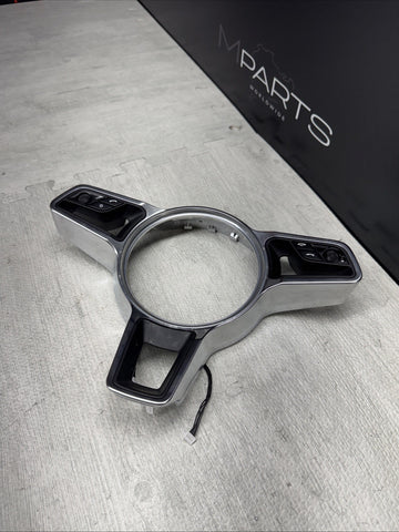 Porsche Macan 15-20 Steering Wheel Trim Center Cover W/ Radio Controls