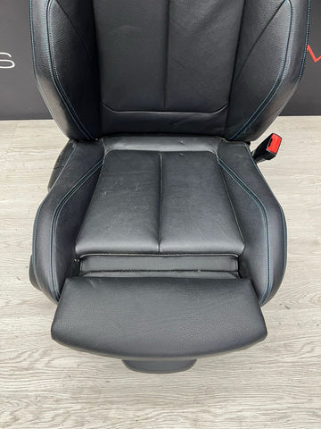 16-18 BMW F87 M2 Coupe Interior Front Right Passenger Seat Black Blue Stitching