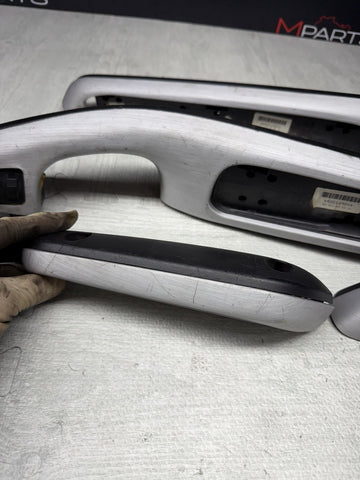 01-06 BMW E46 M3 Brushed Aluminum/Black Door Trim Armrests Front Rear *Notes*
