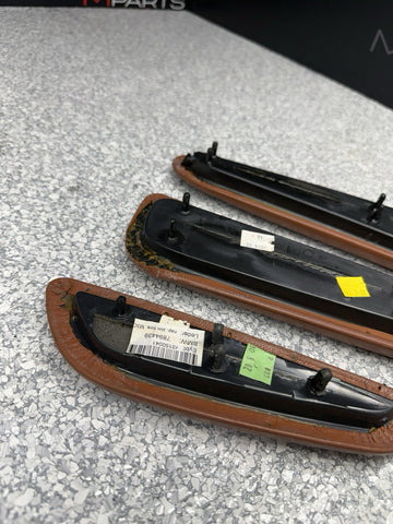 01-06 BMW E46 M3 Convertible Door Upper Arm Rest Armrest Pads Cinnamon *3 Tabs*